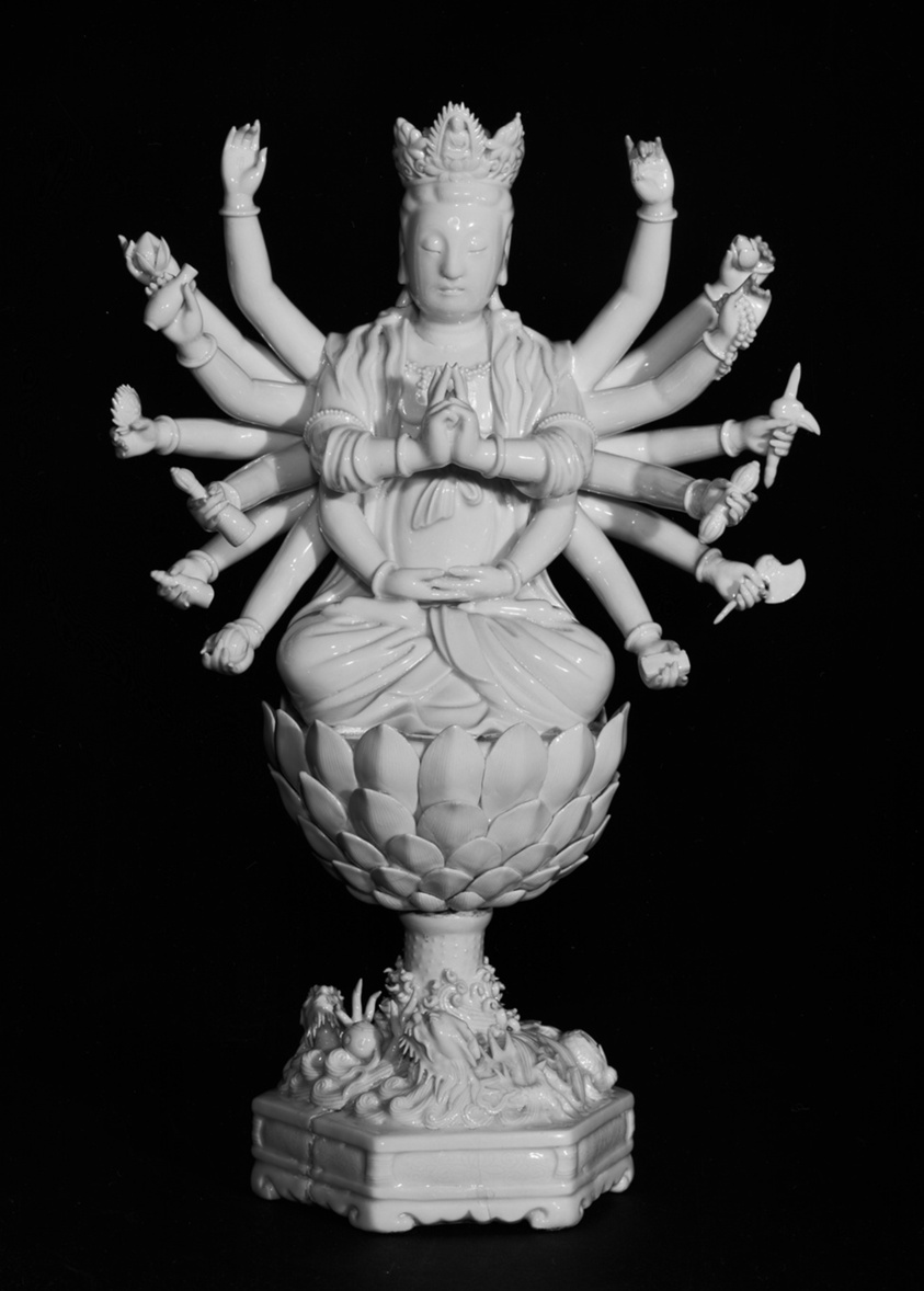 Cundi Bodhisattva, Dehua ware (blanc de chine); porcelain, Qing dynasty, 18th century, H. 37.2 cm, Art Institute of Chicago, 1924.358, Blanc de Chine