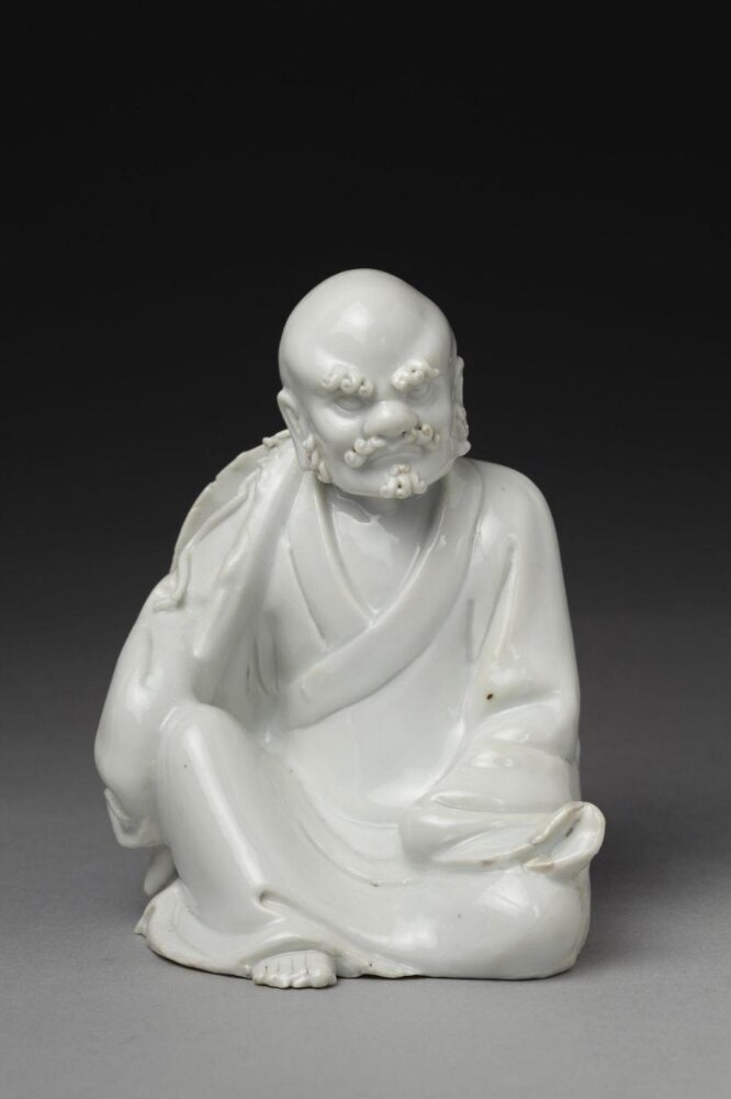 Figure: Bodhidharma, Porcelain, Dehua ware (blanc de chine), 17th century, H. 13.3 cm, Victoria and Albert Museum, FE.37-1994, Blanc de Chine